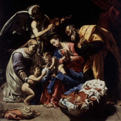 Sacra famiglia con Santa Elisabetta, San Giovannino e un angelo