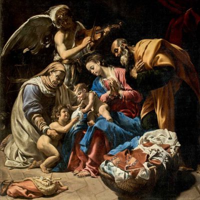 Sacra famiglia con Santa Elisabetta, San Giovannino e un angelo