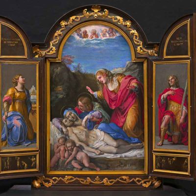 Portable Altarpiece with “Pietà” and Saints